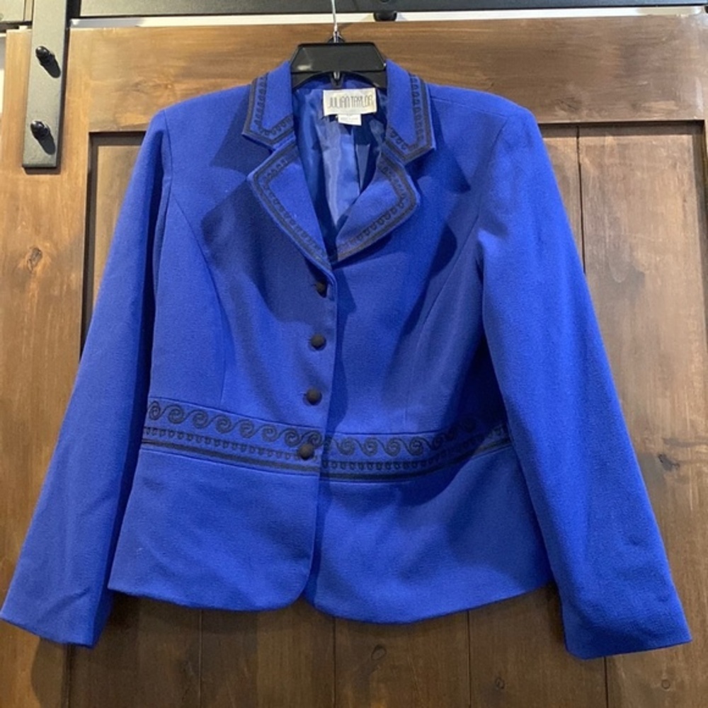 E612 Julian Taylor Vintage Women’s Royal & Black Blazer Sz. 10P